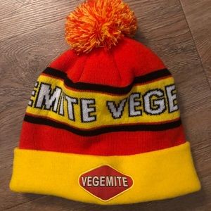 RARE VEGEMITE Toque adult yellow orange knitted RARE